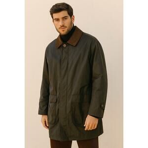 Polo University Club by Ralph Lauren Coat with Genuine Leather Collar Olive L